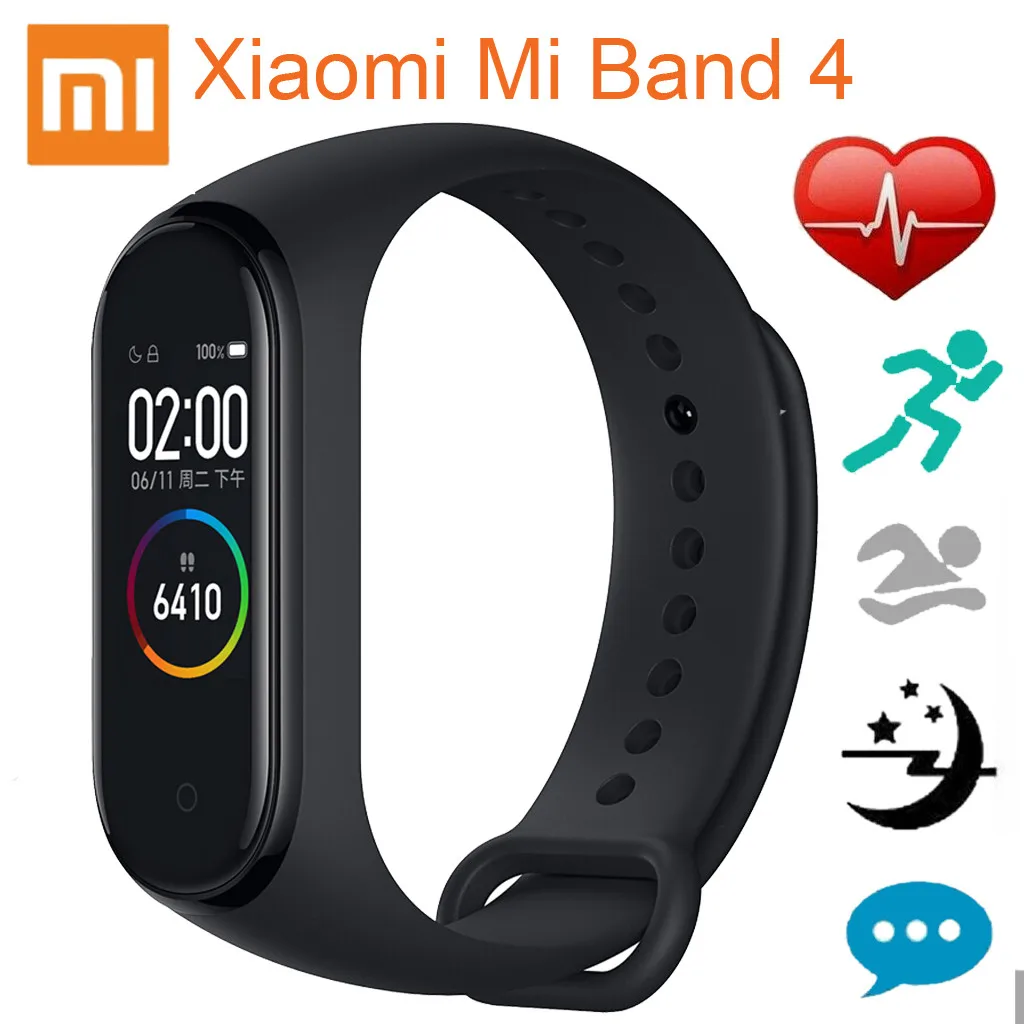 Xiaomi Mi Band 4 AMOLED цветной экран браслет BT5.0 фитнес-трекер Смарт-часы модные спортивные умные часы Dropship