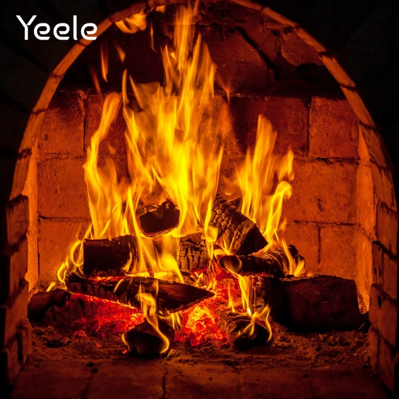 Yeele зимний камин горящая дрова декорация интерьера фон для фотосъемки