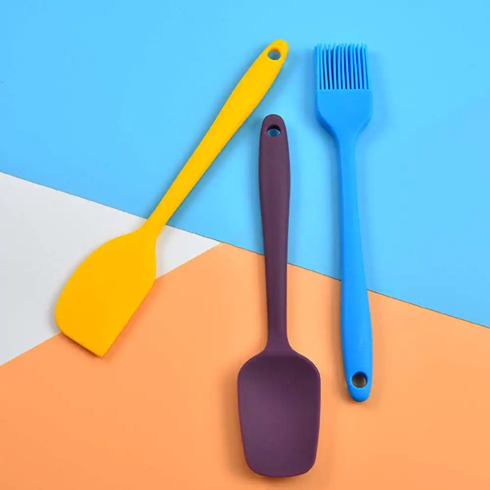 

7pcs Kitchen Silicone Spatula Set Cake Spatula Silicone Brush Bamboo Handle Cake Mixing Scraper Kitchen Accessories