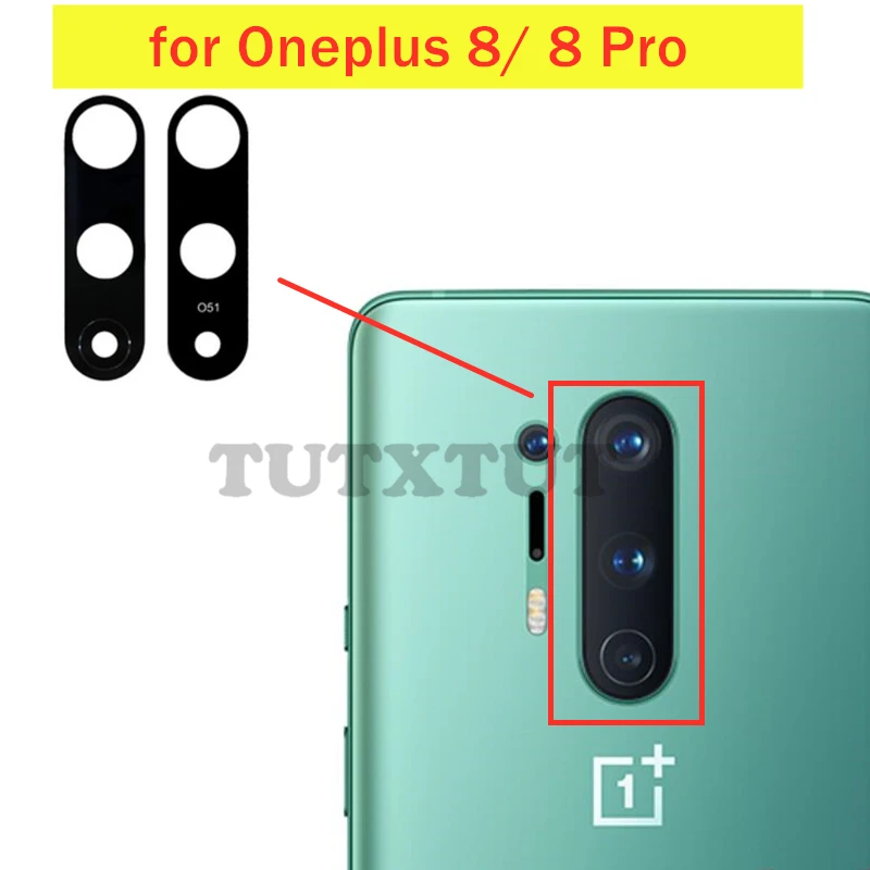 Стеклянный объектив для задней камеры Oneplus 8/ 8 Pro 2 шт. основной с клеем запасные