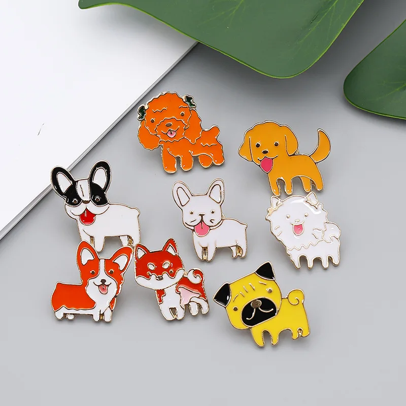 

Cartoon Cute Brooch Dog Poodle Golden Hair Wang Xingren Brooch Student Accessories Birthday Gift Popular Accessories