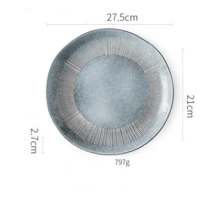 11 Inch Plate 1 шт. в скандинавском стиле, домашняя керамическая миска для риса в западном стиле, плоская тарелка для стейка, фруктов, салата, лапши, обеденная миска, круглая тарелка, посуда - Цвет: 11 Inch Plate