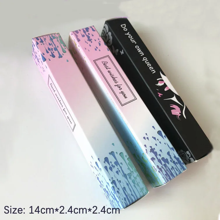 14 см * 2 4 пустая черная глянцевая бумага для губ упаковочная коробка розовый синий