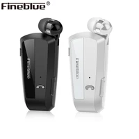 fineblue f990 newest wireless business bluetooth headset sport driver earphone telescopic clip on stereo earbud vibration luxury