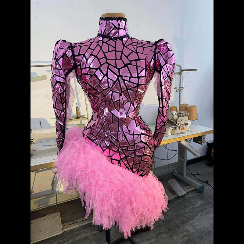 

Розовый отражатель кружева платье день рождения партии вечернее платье концерта ball singer костюм