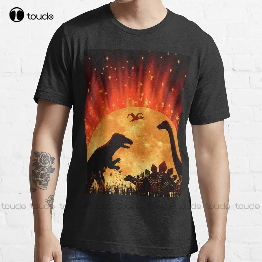 

Dinosaurs On The Moon | Dinosaurs On The Moon Adorable T-Shirt Xxxl T-Shirts For Men Custom Aldult Teen Unisex Fashion Funny New