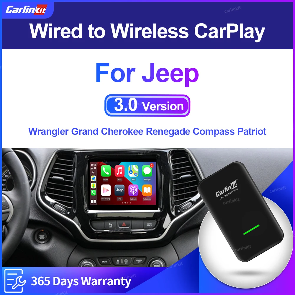 Carlinkit 2.0 Беспроводной адаптер для Jeep Wrangler Grand Cherokee и Renegade Compass Patriot 2015 2021 активатор
