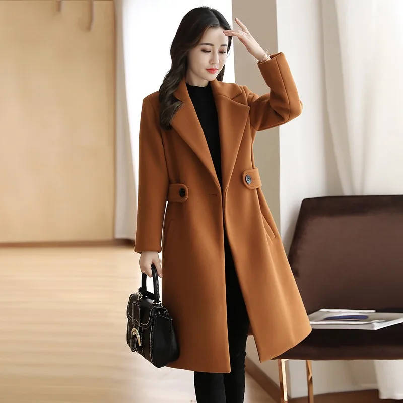 Хлопковое свободное повседневное шерстяное пальто женская модная зимняя одежда