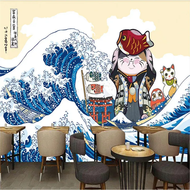 Японская Классическая настенная бумага Ukiyo e в стиле 3D ручная роспись японский