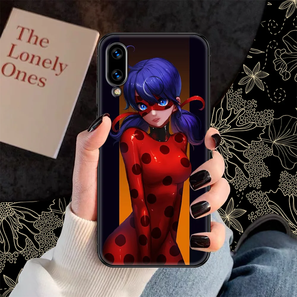 

Seven Star Girl Cute Ladybug Phone case For Huawei Honor 6 7 8 9 10 10i 20 A C X Lite Pro Play black trend back luxury shell 3D