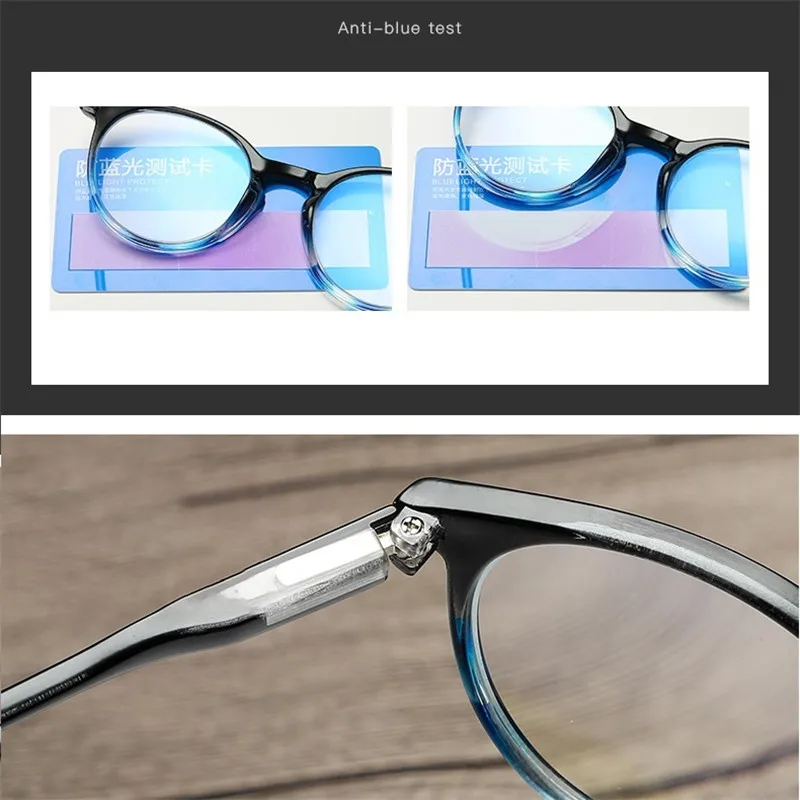 Женские очки для чтения Zerosun круглые с диоптриями защитой от сисветильник