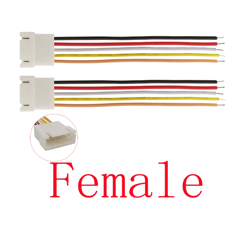 

10Pcs JST XH2.54 Wire Cable Connector 5 Pin 2.54mm Pitch Male Female Plug Socket With Cables 26AWG Length 200mm
