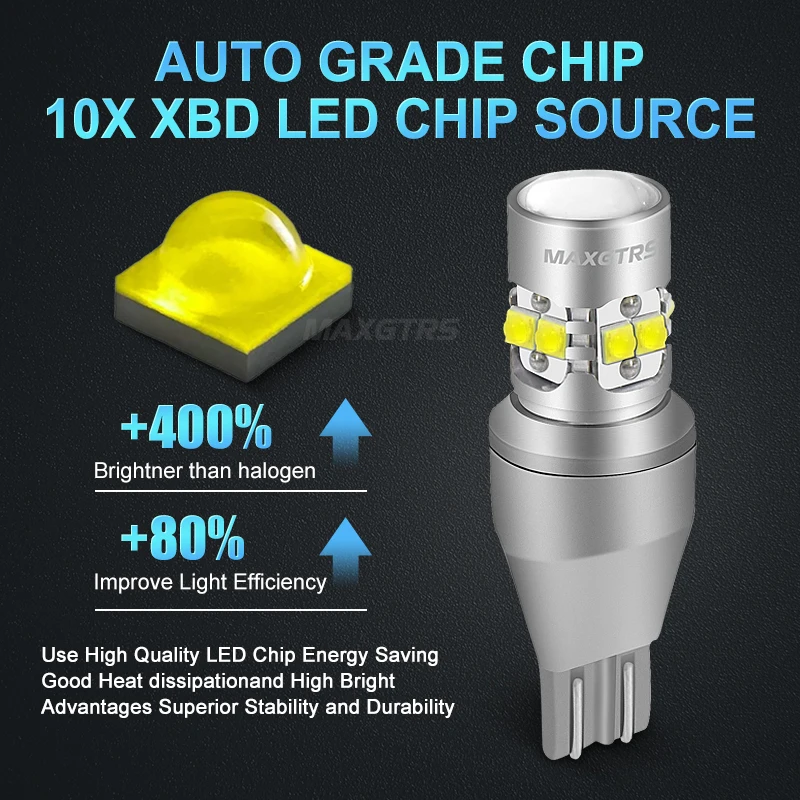 2x T15 W16W 921 912 Подлинная CREE чип XBD 50 Вт светодиодные задние фары автомобиля заднего