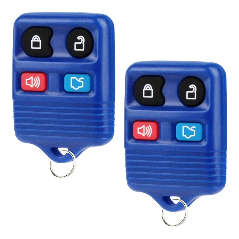 2 Pcs Replacement 4 Button Keyless Entry Remote Control Key Fob for Ford-Blue | Автомобили и мотоциклы
