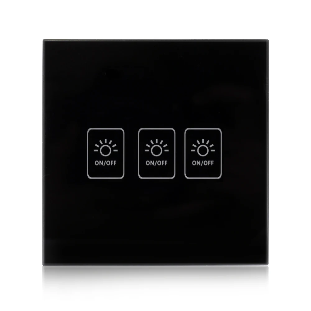 Black 3 Channel Tuya WiFi Smart Touch Switch 300 Вт/панель управления каналом приложение Smart Life Совместимо с Amazon Alexa и Google Home control - Цвет: Black 3 Channel