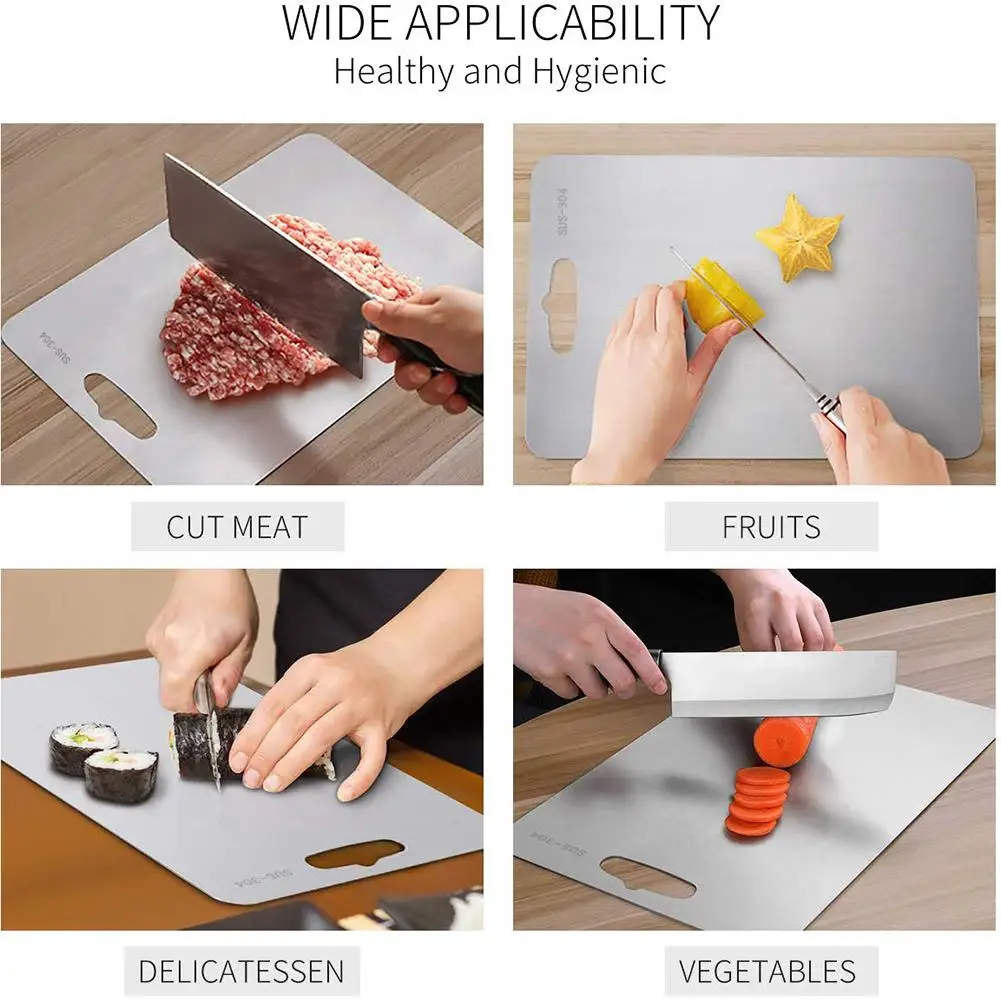Stainless Steel Cutting Board Kneading Mat Mildew Antibacterial Household Fruit Food Supplement Kitchen 30E | Дом и сад