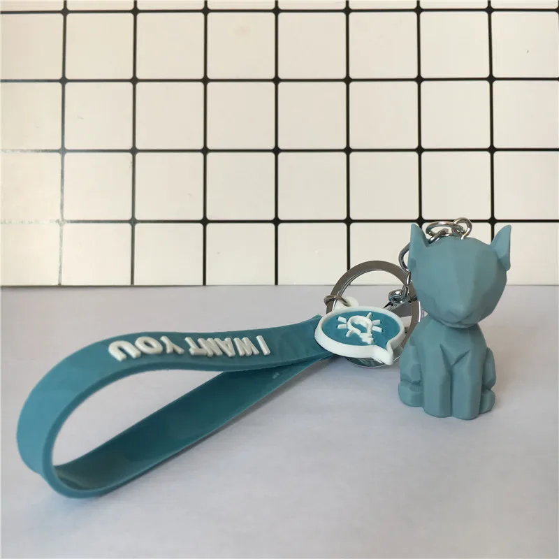 Аниме Геометрическая собака брелок красочные мягкие резиновые ПВХ милые брелки