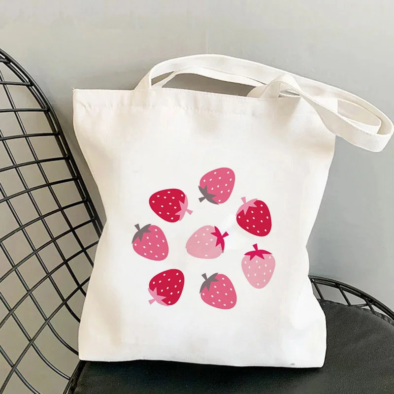 

2021 Shopper Strawberry Fields Printed Tote Bag women Harajuku shopper handbag girl Shoulder shopping bag Lady Canvas Bag