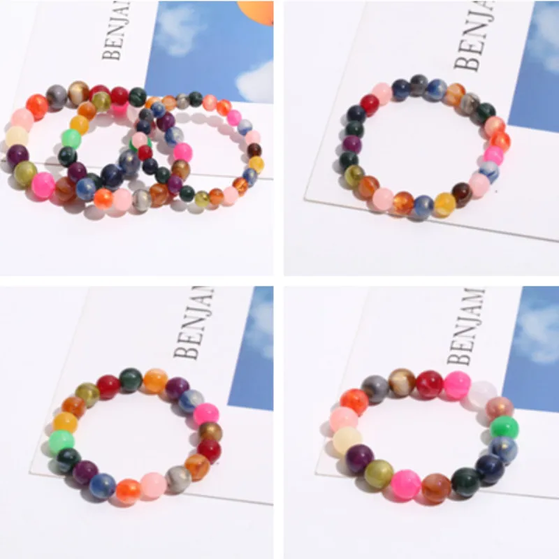 

High Quality Candy Color Children's Cute Colorful Bead Bracelet 1pcs