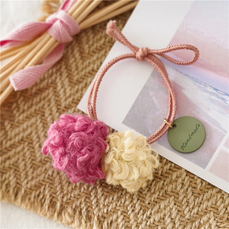 Заколка для волос с плюшевым шариком резинка 1 шт. держатель хвоста девочек