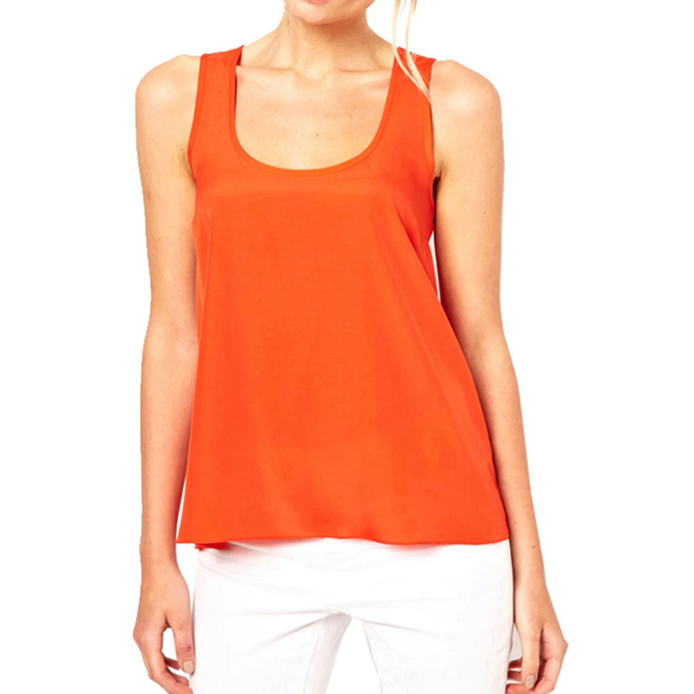 Летняя мода женский жилет без рукавов с промежностью летние майки топы Базовая