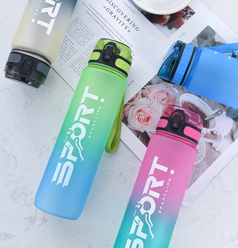 Герметичная Бутылка Для Воды пластиковая портативная 1000 мл для спортзала пешего