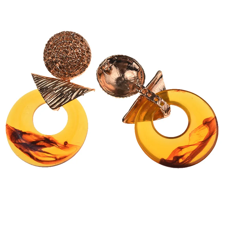 PPG & PGG новые серьги капли ZA желтые для женщин геометрические Круглые Подвесные