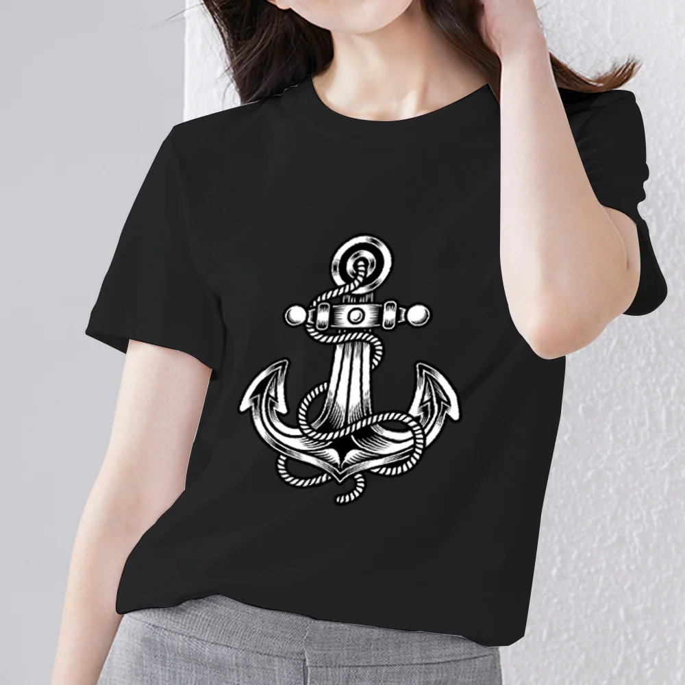 

T-Shirt New Skulls Printed Summer Black All-match Commute Female Short Sleeve Tops Ladies O Neck Tee XXS-3XL Womens Clothing