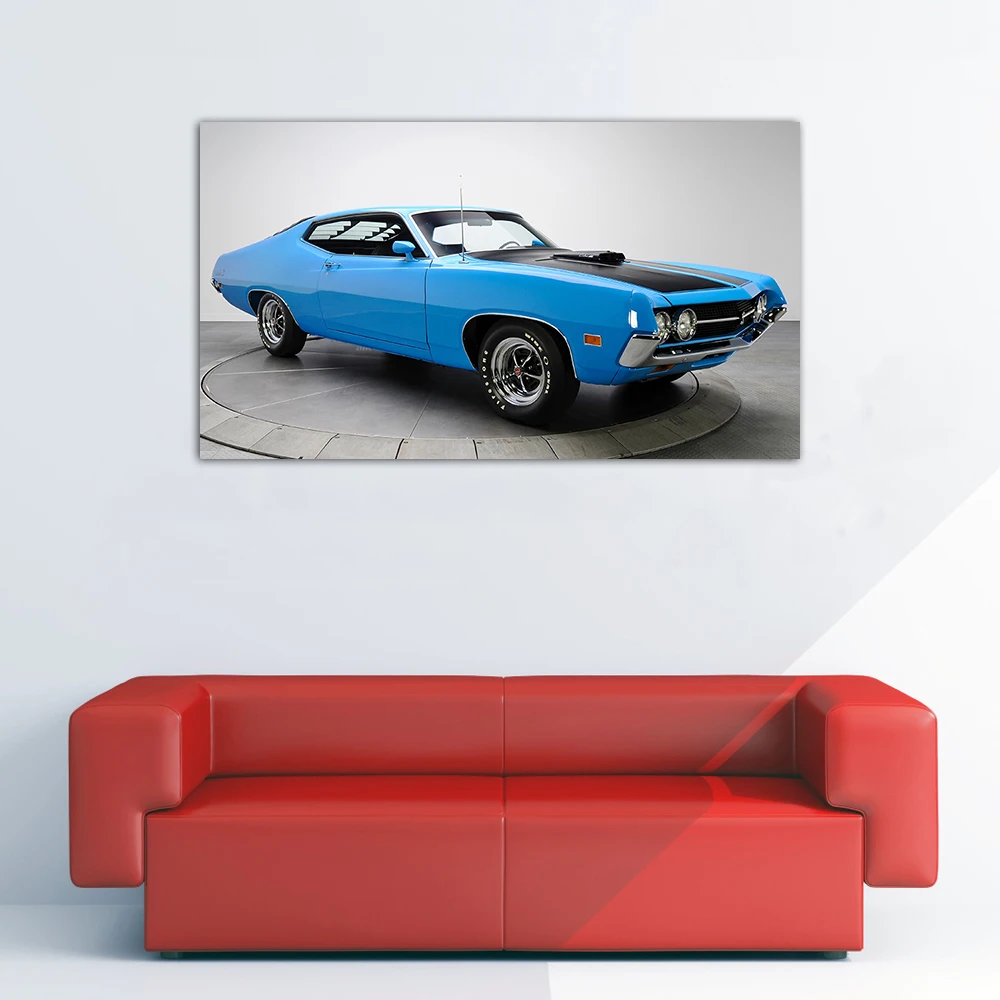 1971 Torino Cobra Muscle Car Posters Prints Wall Art Unframed Canvas Paintings For Home Decor