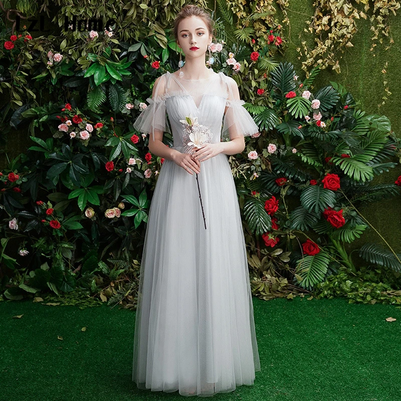 LzL платье подружки невесты для дома шифоновое ТРАПЕЦИЕВИДНОЕ ПЛАТЬЕ важных