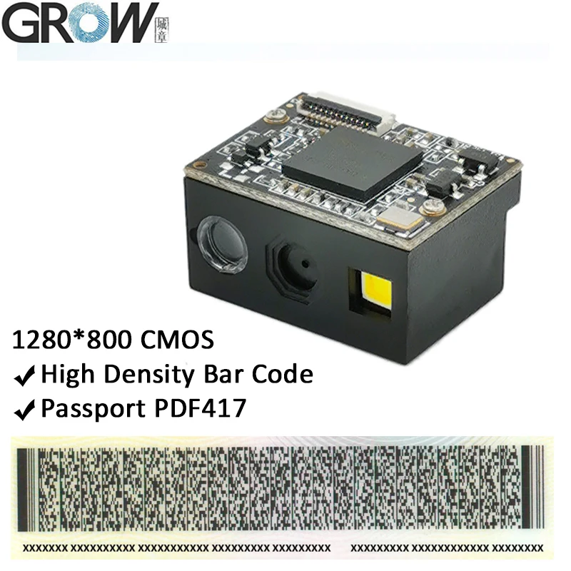 

Сканер штрих-кодов GROW GM69-S 1280*800CMOS, штрих-код высокой плотности, считываемый 1D 2D USB UART PDF417, сканер штрих-кодов считыватель модулей