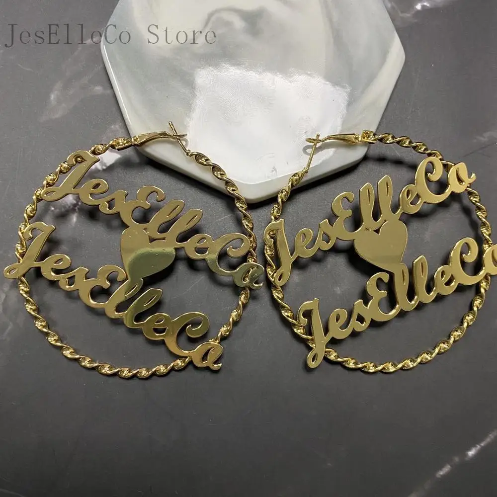 Пользовательское имя серьги персонализировать нержавеющая сталь цвета: