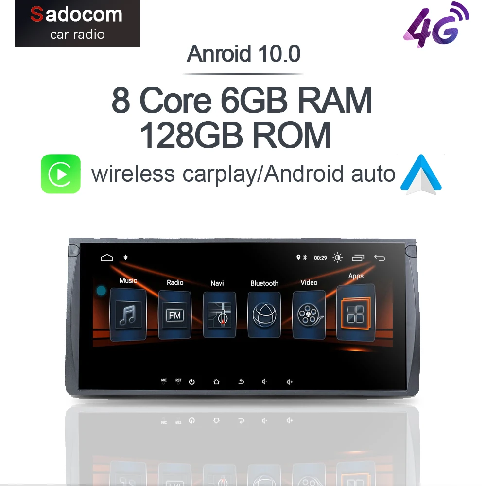 Carplay10.25 Android 10 0 4 Гб + 64 4G LTE автомобильный dvd плеер GPS WIFI Bluetooth TPMS Авторадио для BMW M5 E39