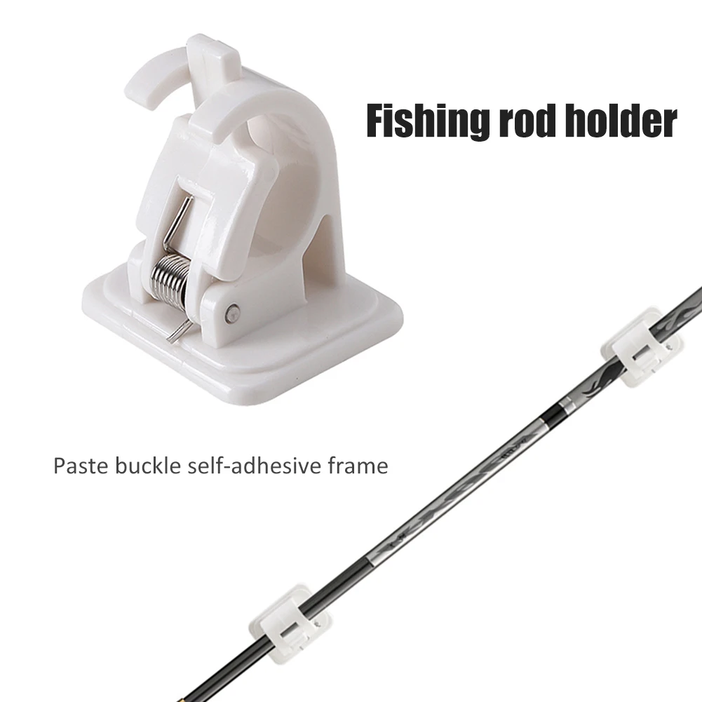 

2pcs Wall Mounted Fishing Rod Racks Storage Clips Clamps Holder Organizer