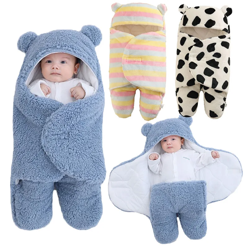 

Soft Newborn Baby Wrap Blankets Baby Sleeping Bag Envelope For Newborn Sleepsack 100% Cotton thicken Cocoon for baby 0-9 Months
