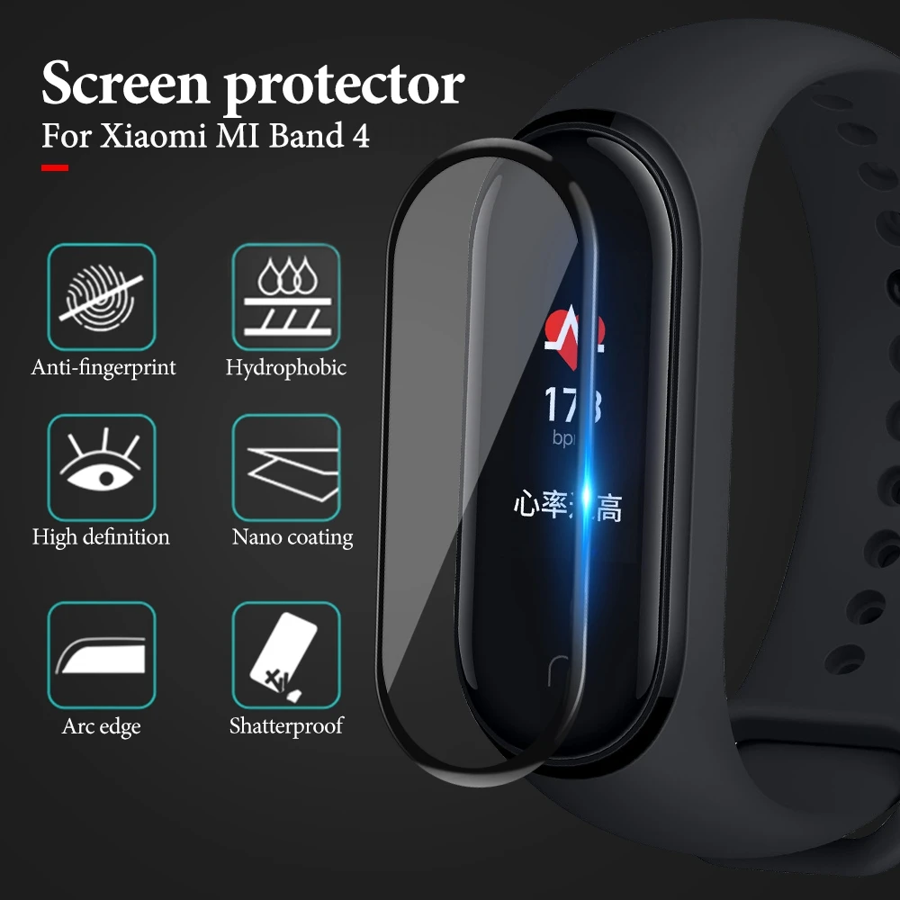 3D Hydrofilm Film For Mi Band 4 Screen Protective Glass Flim Xiaomi Smart Wristband Bracelet Soft | Мобильные телефоны и