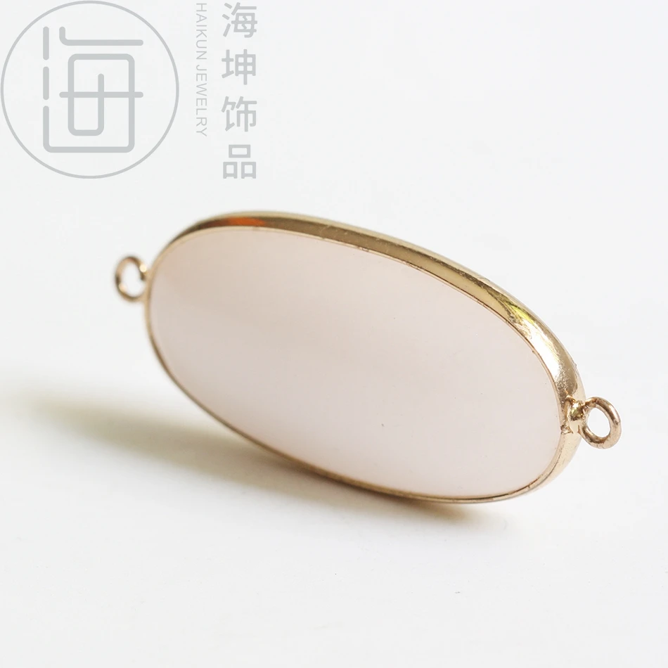 Ремесло поставка камень золотой тон в рамке около овальной 41*19 мм (ZH651 2)|Бусины| |