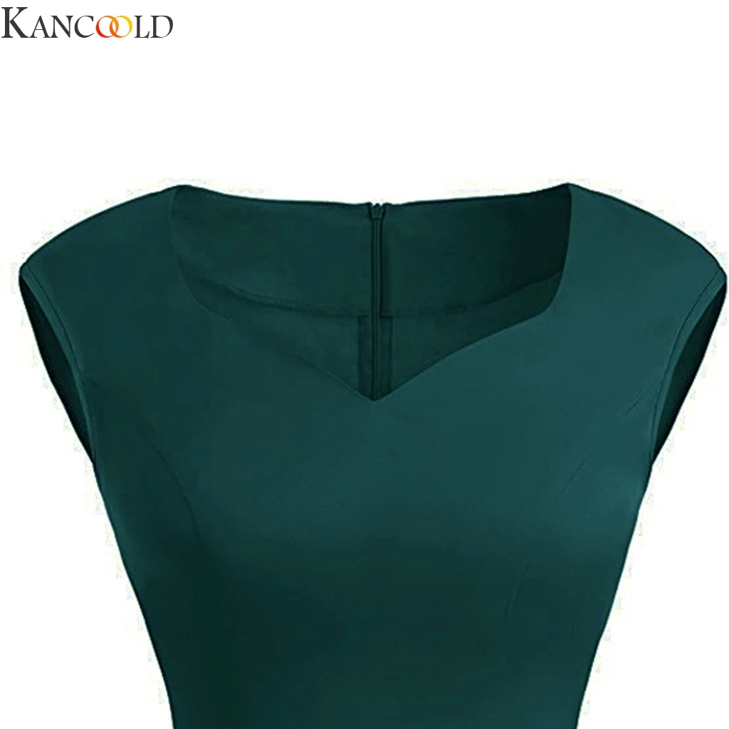 KANCOOLD Women Dress Sleeveless Retro Bow Swing Puff Skirt Beachwear Sexy V-Neck Button Front Swimsuit Plus Size New | Женская одежда