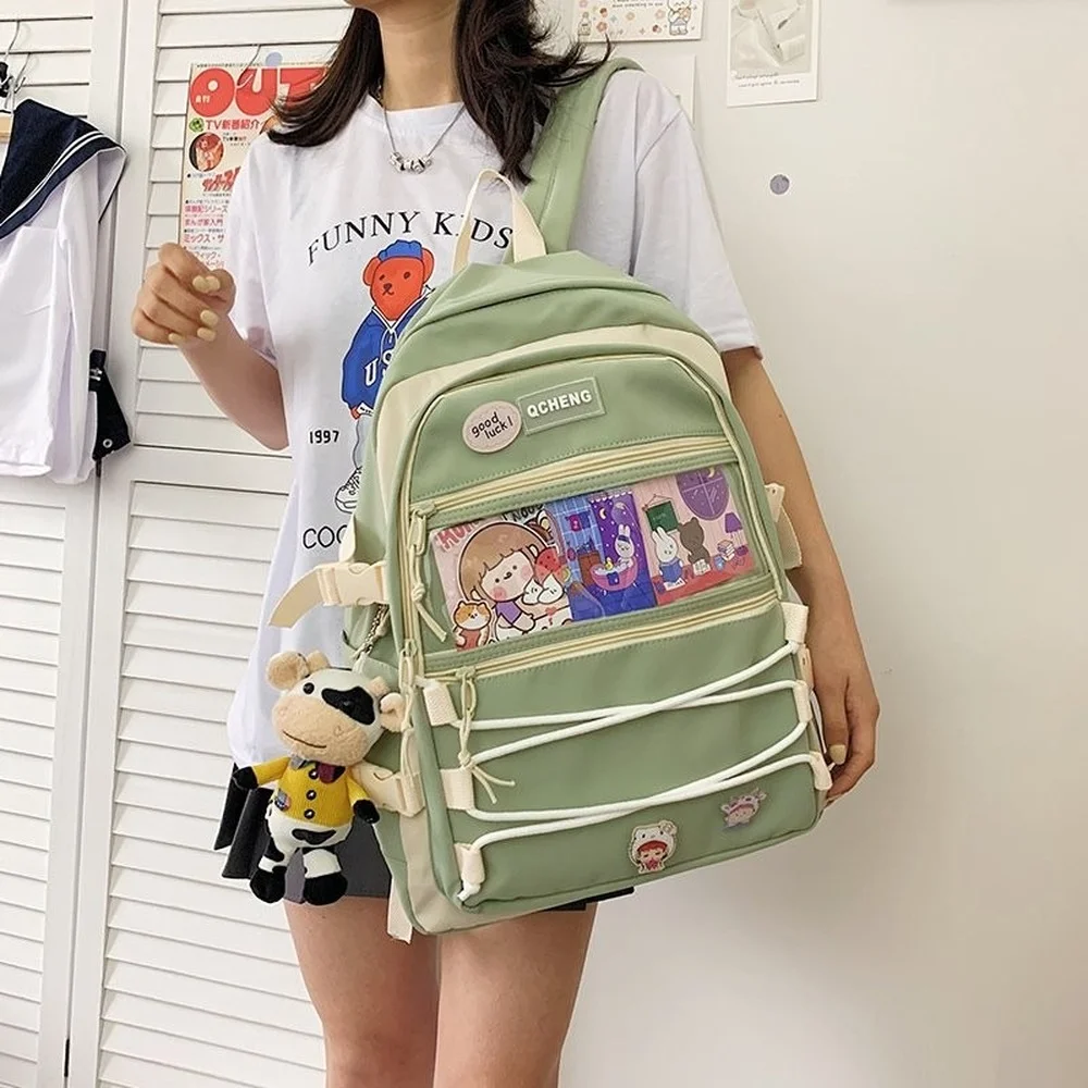 

2021 студенческий корейский нейлоновый водонепроницаемый рюкзак для студентов, вместительный рюкзак в японском стиле