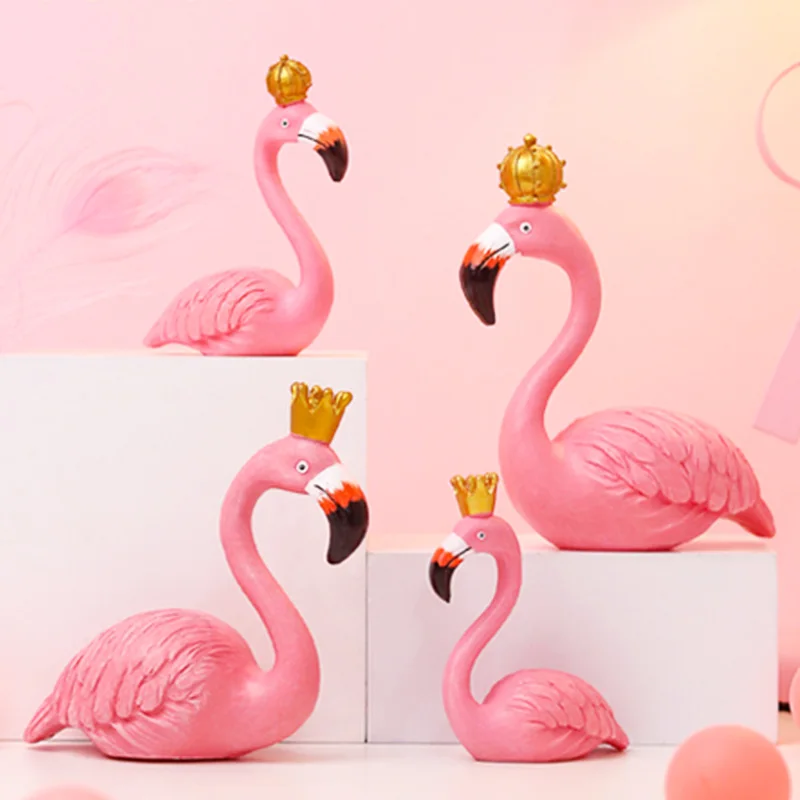 Скандинавский стиль фламинго домашний декор имитация смолы статуя животного для