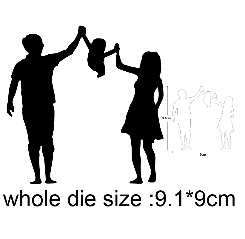 

A family of three Metal Cutting Dies Christmas Stencils For DIY Embossing Scrapbook Album Paper Card Decoration Craft