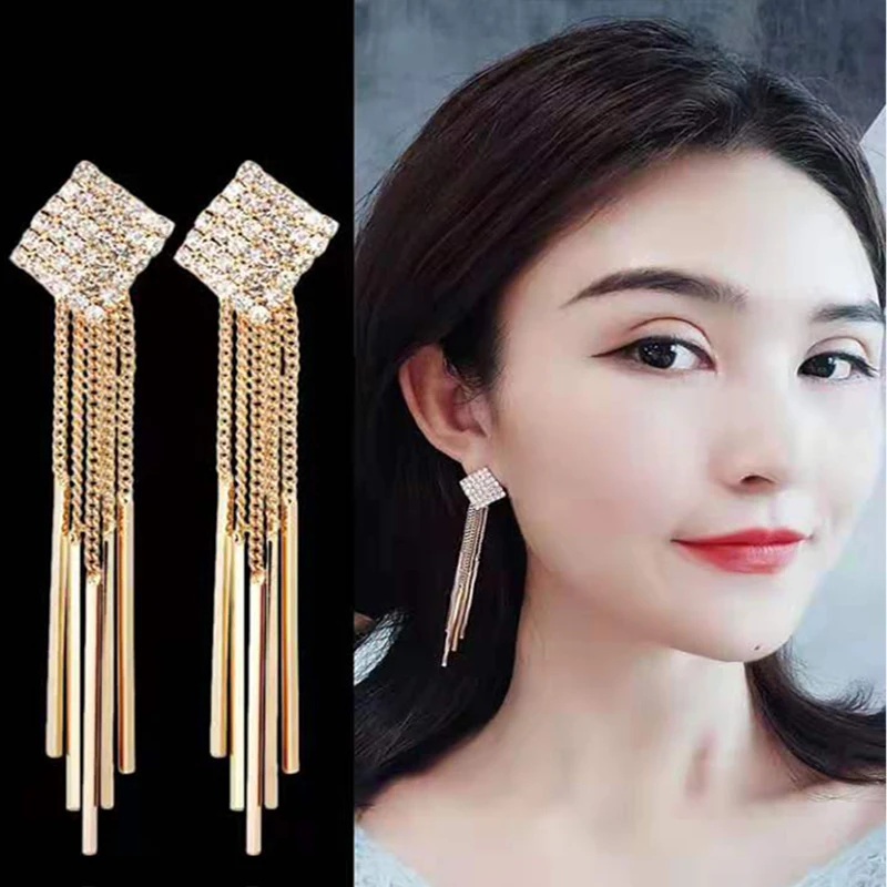 Корея 2019 новая волна французская сетка красные серьги длинные Темперамент