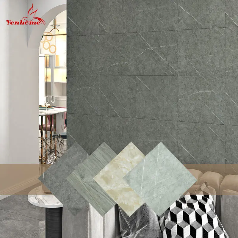 

Modern Self Adhesive Floor Stickers Living Room Bathroom Renovation Wall Sticker Vinyl Marble Wood Grain Imitation Tile Patches