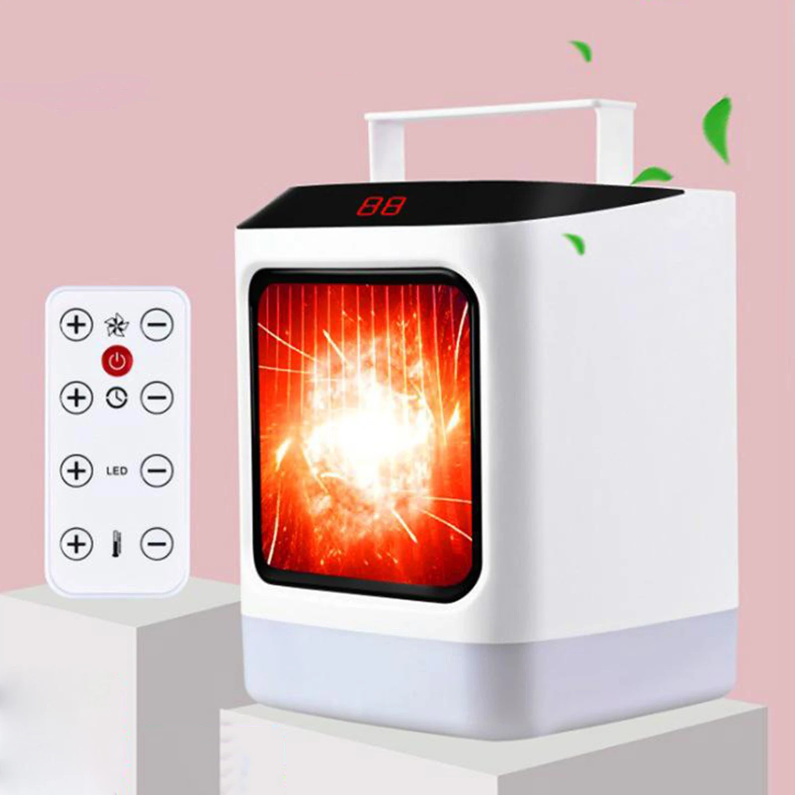 

800W Portable Electric Ceramic Quiet Space Heater Fan Thermostat Fast Heating Small Portable Electric Office Desk