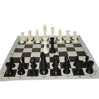 chess game set international new standard competition king 97mm3 82inch large plastic chess set with chessboard 4 rear game
