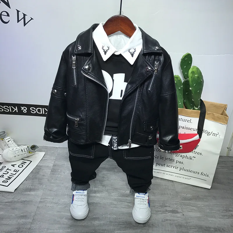 3PCS Baby Boys Suits Girls Clothes Sets For Kids Coat+Hooded T-shirt+ Jeans Pant 3pcs Sport Suit Children Clothing | Детская одежда и