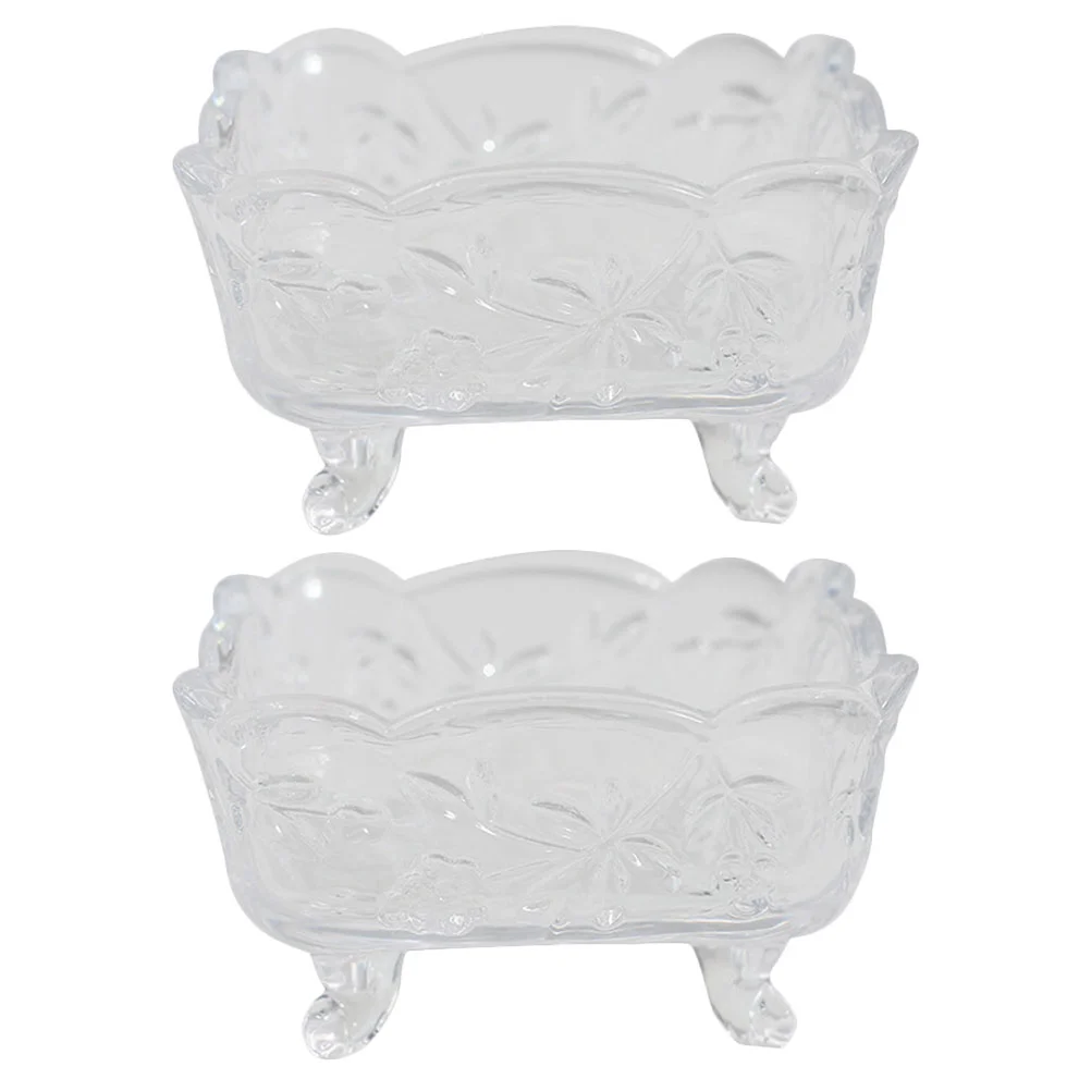 

2pcs Glass Dinner Plates Creative Creative Ashtray Tableware Storage Plates