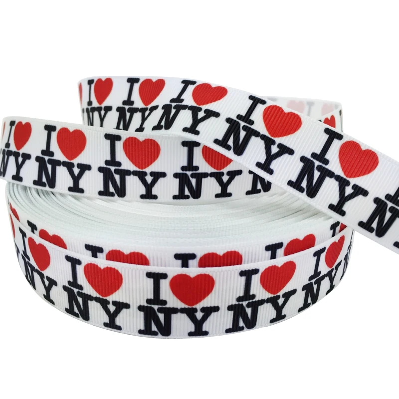 

22mm 7/8'' inch Sport NY Printed Grosgrain Ribbon 25mm Webbing 1'' Handmade Craft Dog Collars Keychain Cintas Sewing Accessory