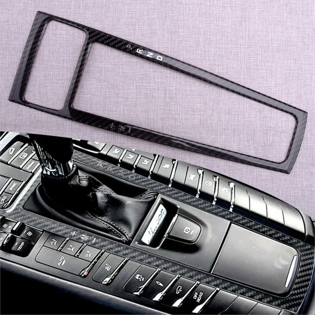 

CITALL Gear Shift Panel Decoration Trim Cover Frame Fit For Porsche Cayenne Macan 2014-2017 2018 2019 Black Carbon Fiber Texture