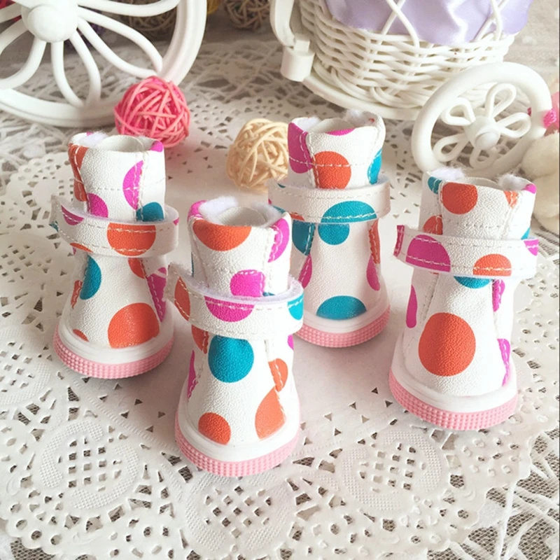 

Thick Fur Pet Shoes Small Dogs Shoes Winter Warm Snow Dots Fashion Boots Footwear Accessories For Puppies Small Animal Chihuahua